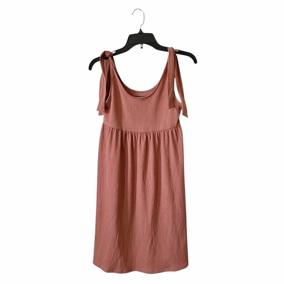 Wild Fable Mini Dress Women's Size S Blush Bow Straps Sleeveless Stretch Summer - Picture 2 of 6